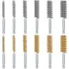 Steel Bore Wire Brush Twisted Wire Stainless Steel Cleaning Brush With Handle 1/4 Inch Hex Shank for Power Drill Impact Driver 1