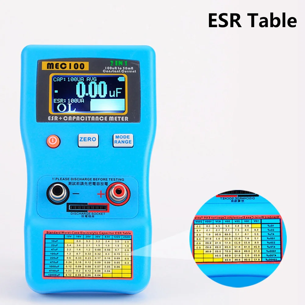 MEC-100 ESR Multi-Meter Capacitance Ohm Meter Professional Measuring Internal Resistance of Capacitor Capacitance Circuit Tester 4