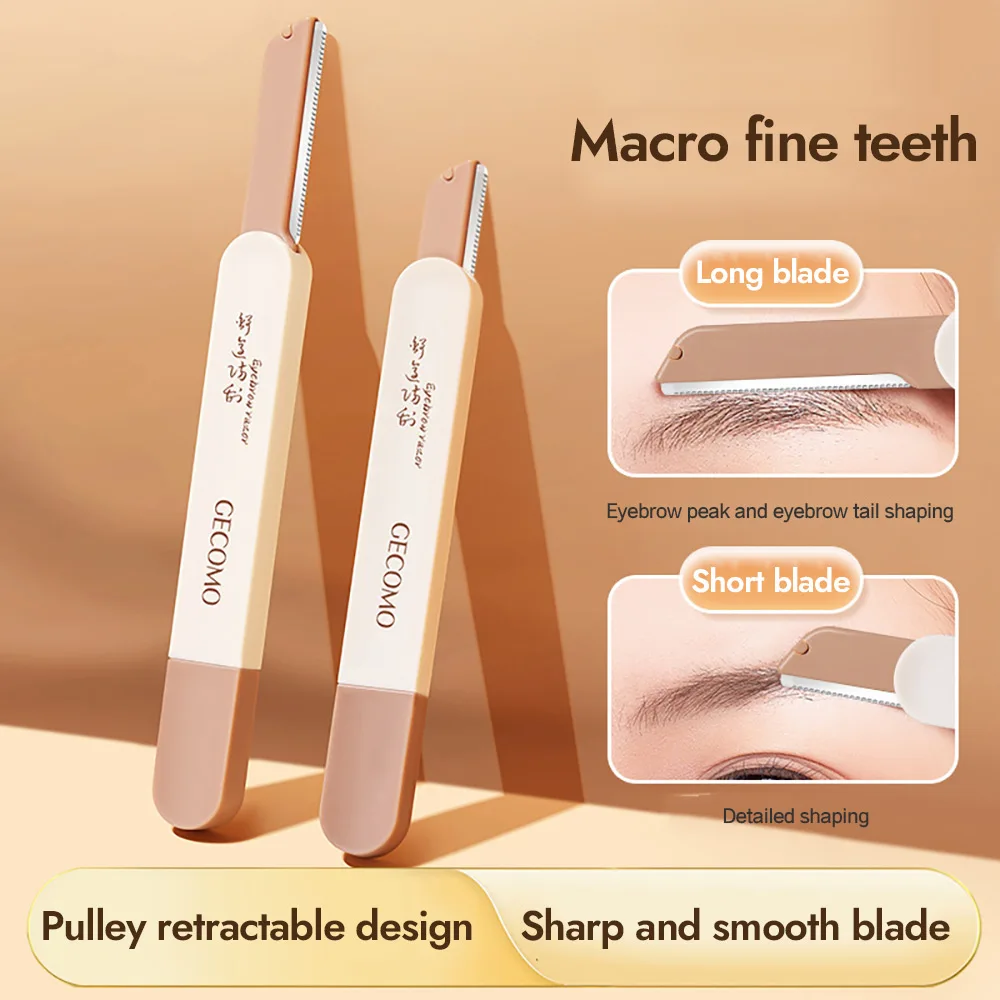 GECOMO Portable Smooth Eyebrow Trimmer Double Blade Facial Shaver, Not Easy To Scratch And Leave No Black Dots Upgraded Version