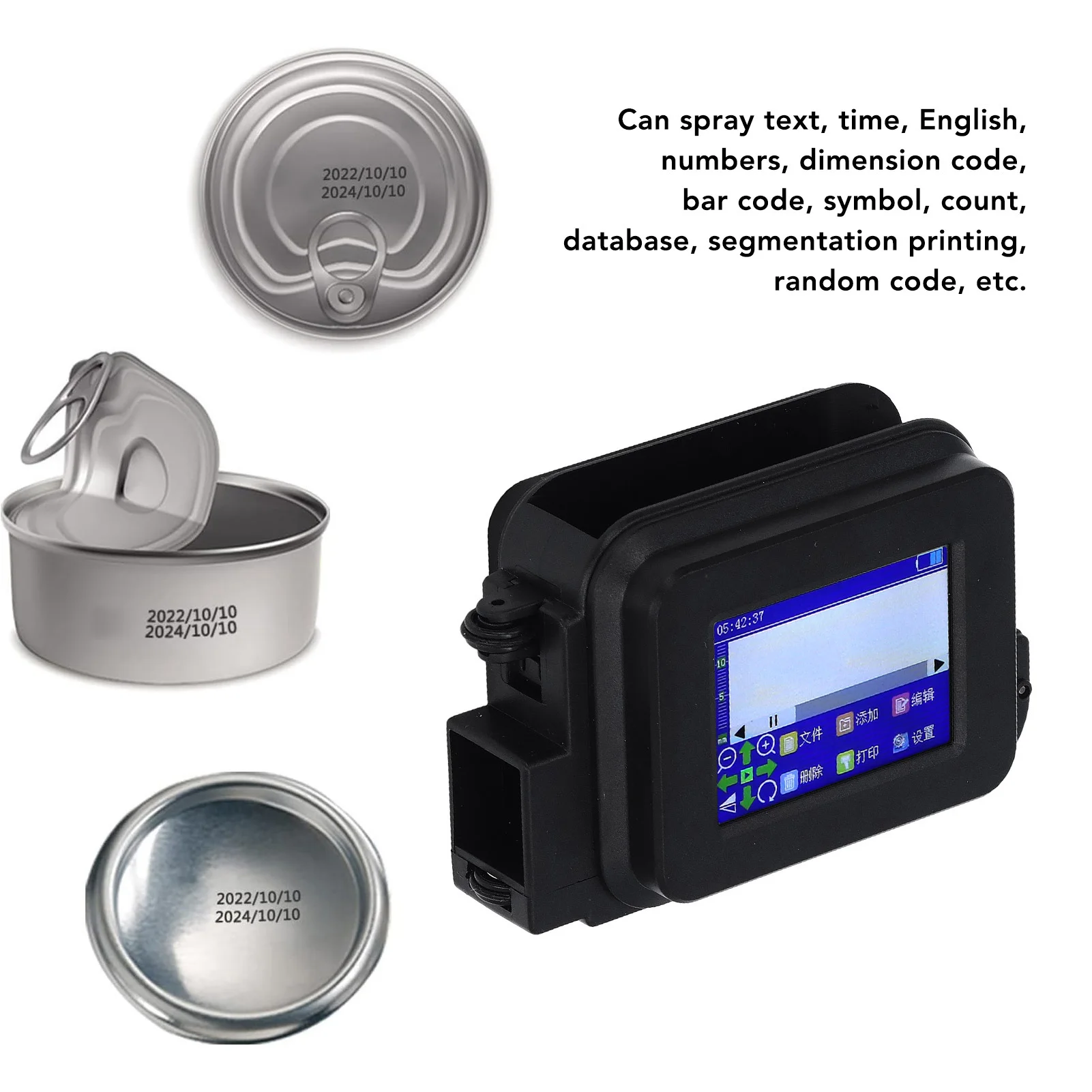 【New】Handheld Inkjet Printer Gun Portable Mini LED  for Label Production Date QR  Multi Language Mini Inkjet Printer