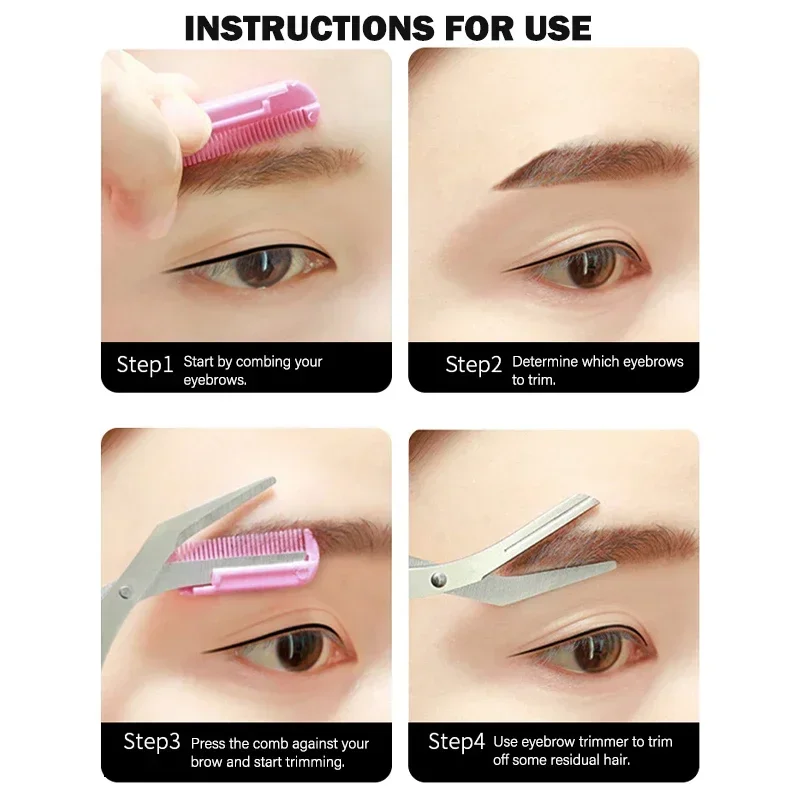 Eyebrow Trimmer Set Eyebrow Trimmer Scissor Beauty Products for Women Eyebrow Scissors with Comb Stainless Steel Makeup Tools Beauty Scissors