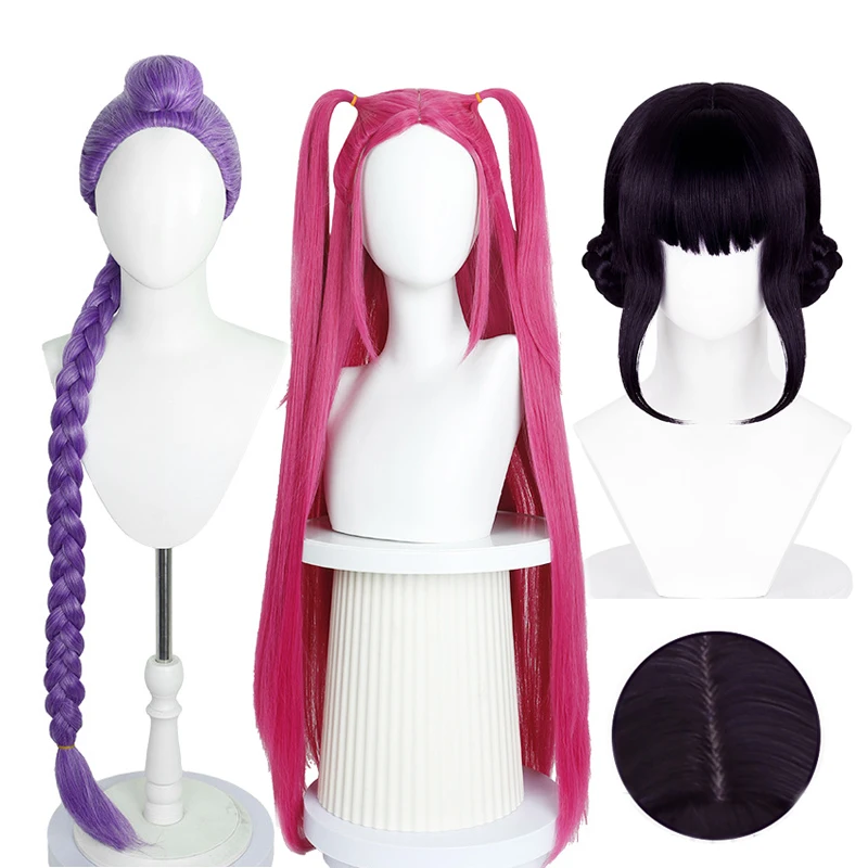 Purple Black Red Long Hair Kpop Anime Cosplay Wig