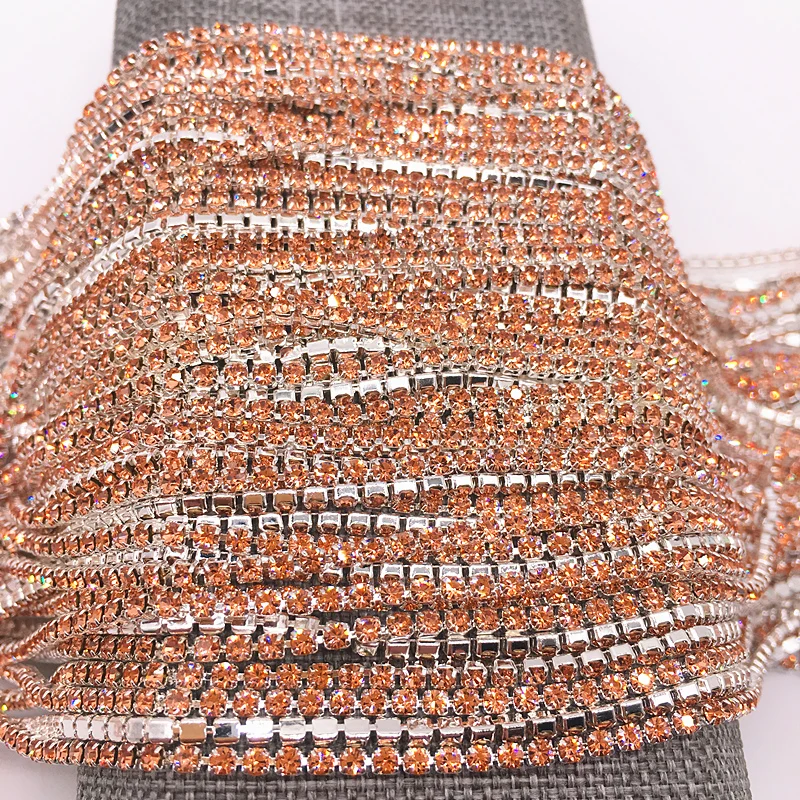 Elegant SS6 2mm Crystal Rhinestone Cup Chain for Jewelry and Fashion DIY Projects