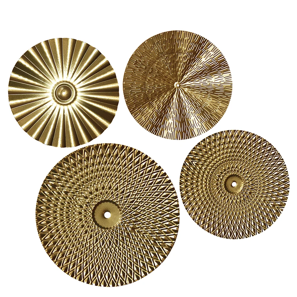 

Gold Metal Plate Wall Wall Decoration Geometric Sunburst Hanging Sculptures Leaf Pendant Wall Decorationation