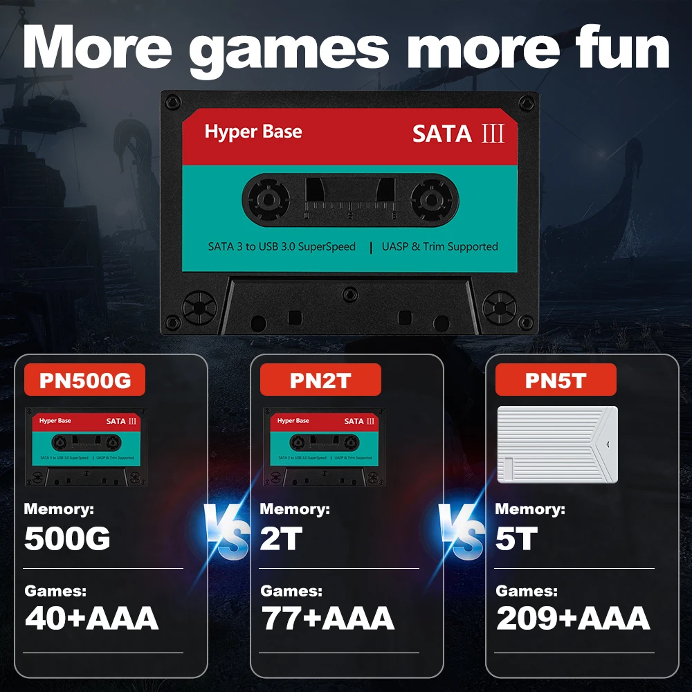  206+ AAA PC-Compatible Games Built-in 5T External Hard Drive,  Real-Time Update PC Gaming Like S-team Games/RPG/FPS/AVG, SATA 3 to USB  3.0, Plug and Play Video Games HDD for Windows 8.1/10, Up
