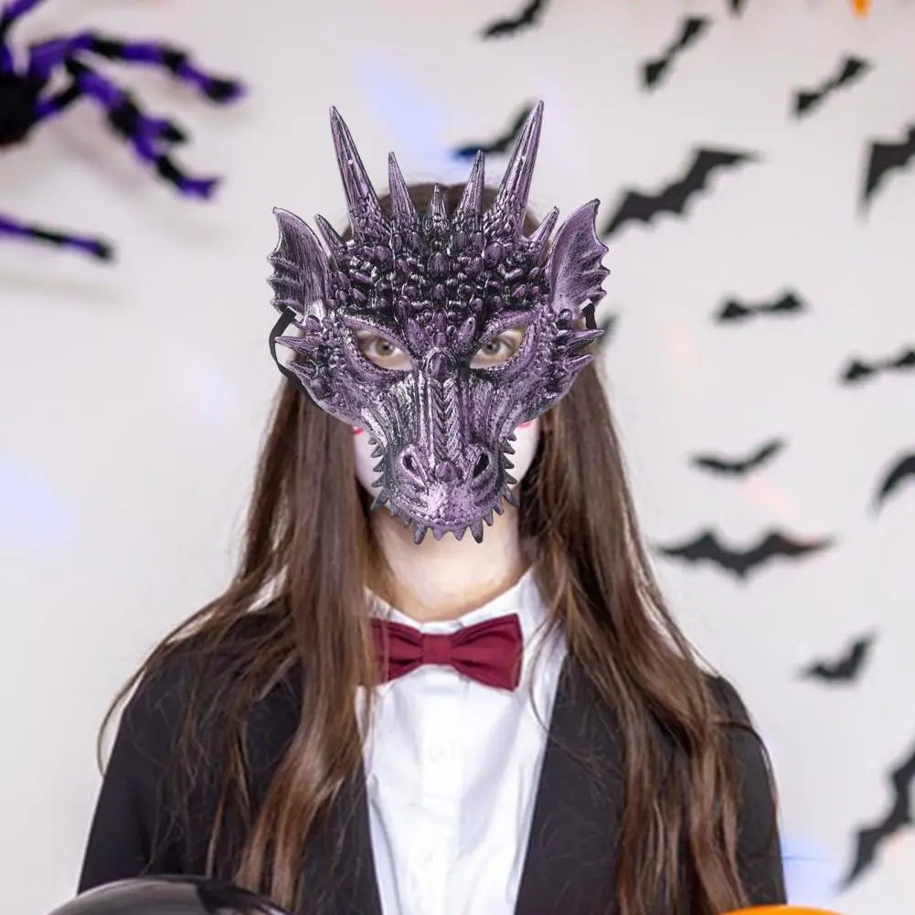 3d Dragon Face Guard Colorful Dragon Headgear Face Guard for Stage