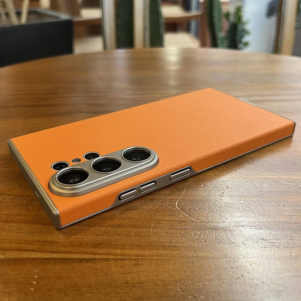 Leather Curved Ultra-Thin Matte Business Shockproof Case with Full Lens Coverage