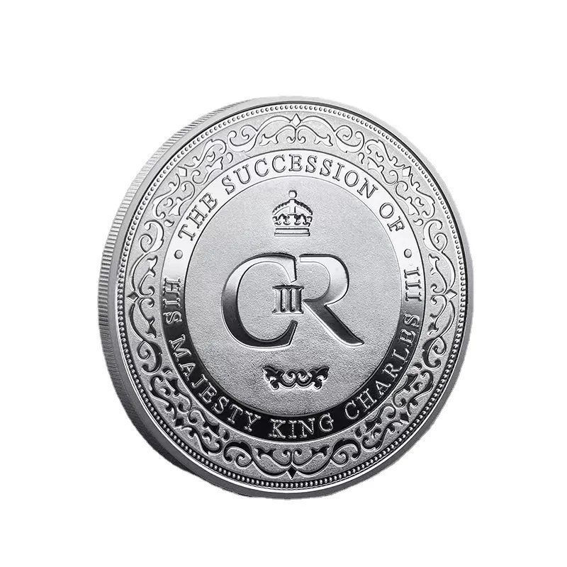 The King Of England Charles III Silver Plated Commemorative Coin Set In Holder Uk Royal Challenge Keychain Souvenir Gift