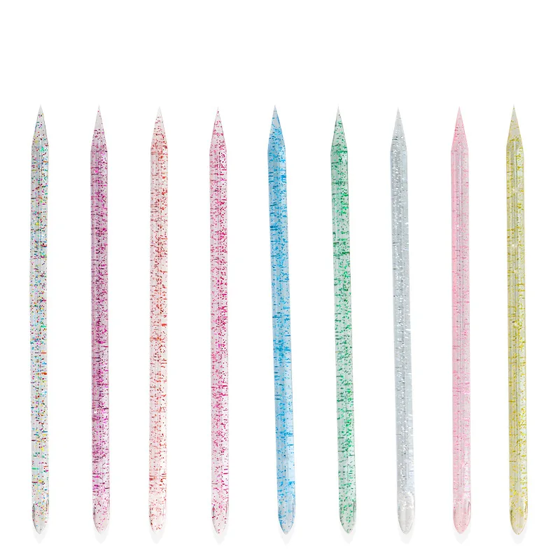 Nail Stick Dot Flower Pen Crystal Dot Drill Stick Cleaning nail polish Double Head Dead Skin Pushing Enhancement Tool Assistant