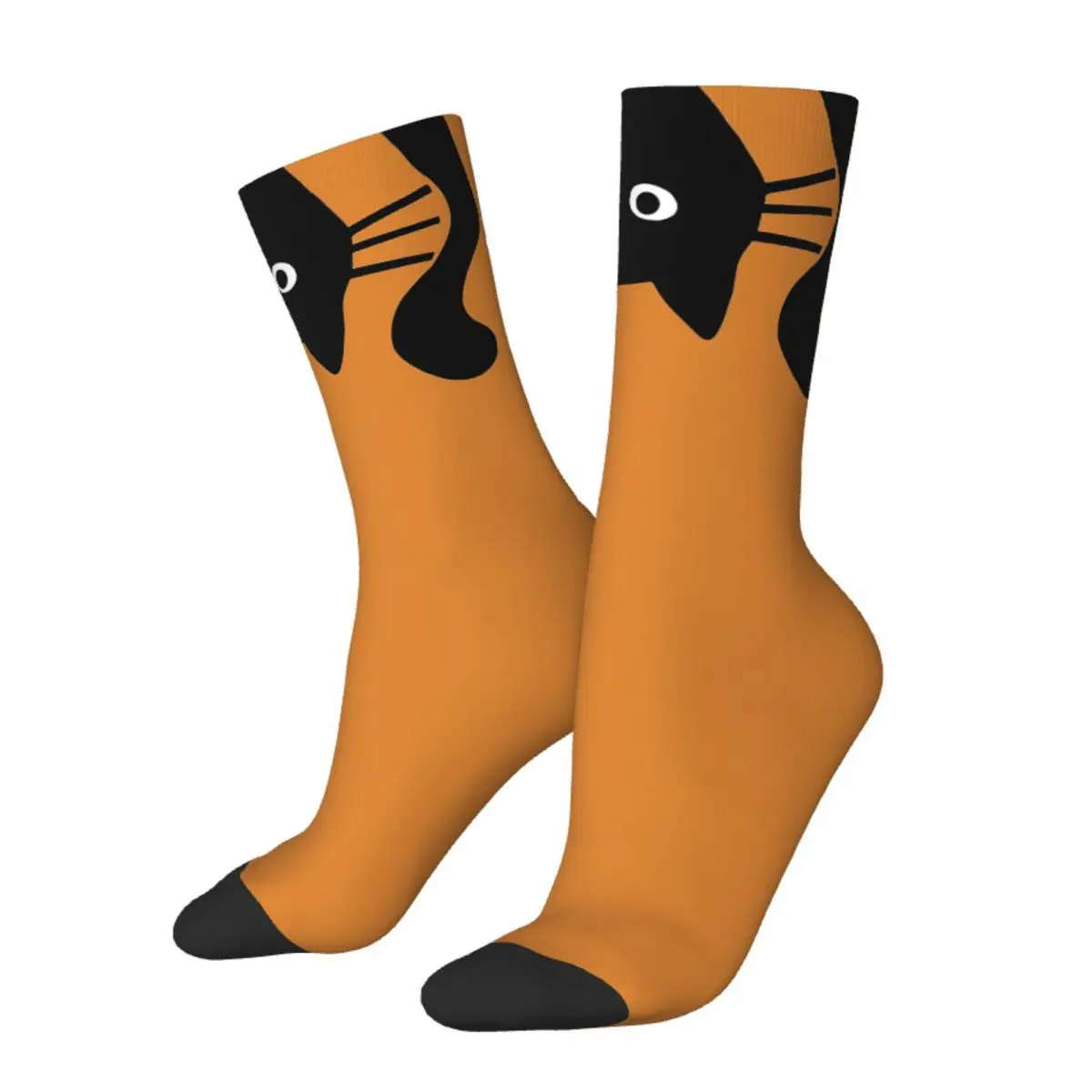 

Funny Black Cat Merchandise Crew Socks Breathable Sport Long Socks Soft Unisex Birthday Gift
