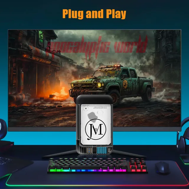 JMachen Hyper Base RB 2TB Gaming HDD Retrobat OS Retro Game Console with 100000+ Retro Games for PS2/PS1/Wii/PSP/N64/MAME/DC/SS 2