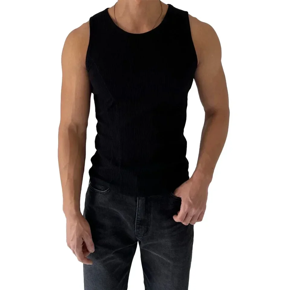 Top Canotta Uomo In Cotone E Lino Grigio – Gilet Sportivo Senza Maniche Per Fitness E Muscolazione, Taglia XL (Abbigliamento Casuale)