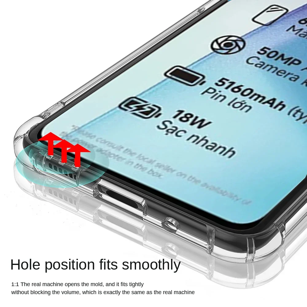 Shockproof Soft Silicone Transparent Bumper Phone Case - Clear Cover