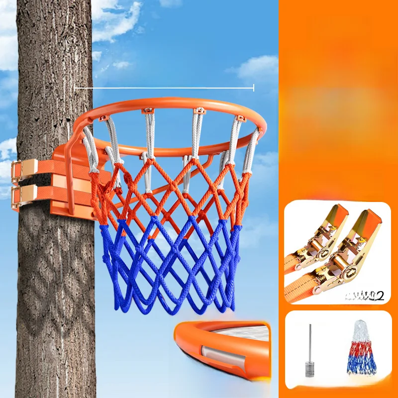 Adult size [solid hoop ⭐ punch-free] double reinforced straps + net + inflation needle