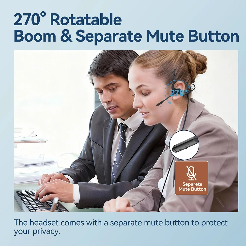 ComfortFit Open-Ear USB Headset with Noise-Canceling Microphone