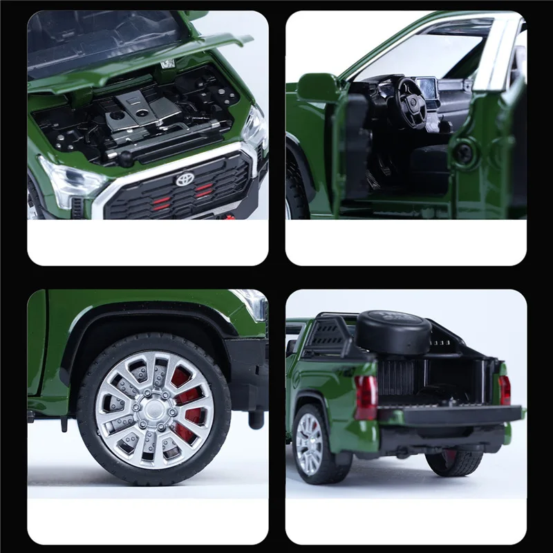 1/32 Tundra Alloy Pickup Car Model Diecast & Toy Metal Off-Road Vehicles Car Model Simulation Sound and Light Childrens Toy Gift 4