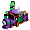 8FT Long Halloween Inflatable Train Ghost Pumkin with LED Light Blow Up Yard Decoration for Holiday Party Outdoor Garden Lawn 6