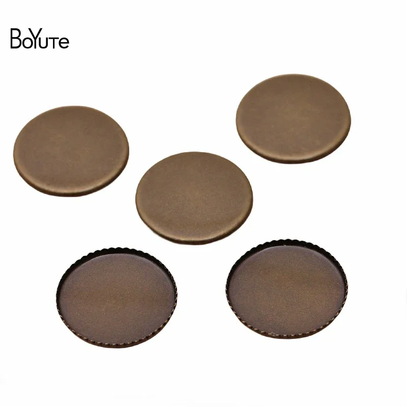 BoYuTe (100 Pieces/Lot) 8-10-12-14-16-20-25-30MM Cabochon Base Setting Diy Blank Tray Jewelry Accessories multifunctional beige linen jewelry tray earring jewelry display organizer case holder earring storage box for earings necklace