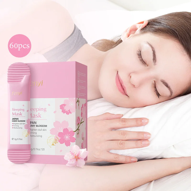 60pcs Sakura Sleeping Facial Masks skincare Moisturizing Hydrating Nourishing Face Mask for Beauty Facial Skin Care Products blossoming beauty hydrating