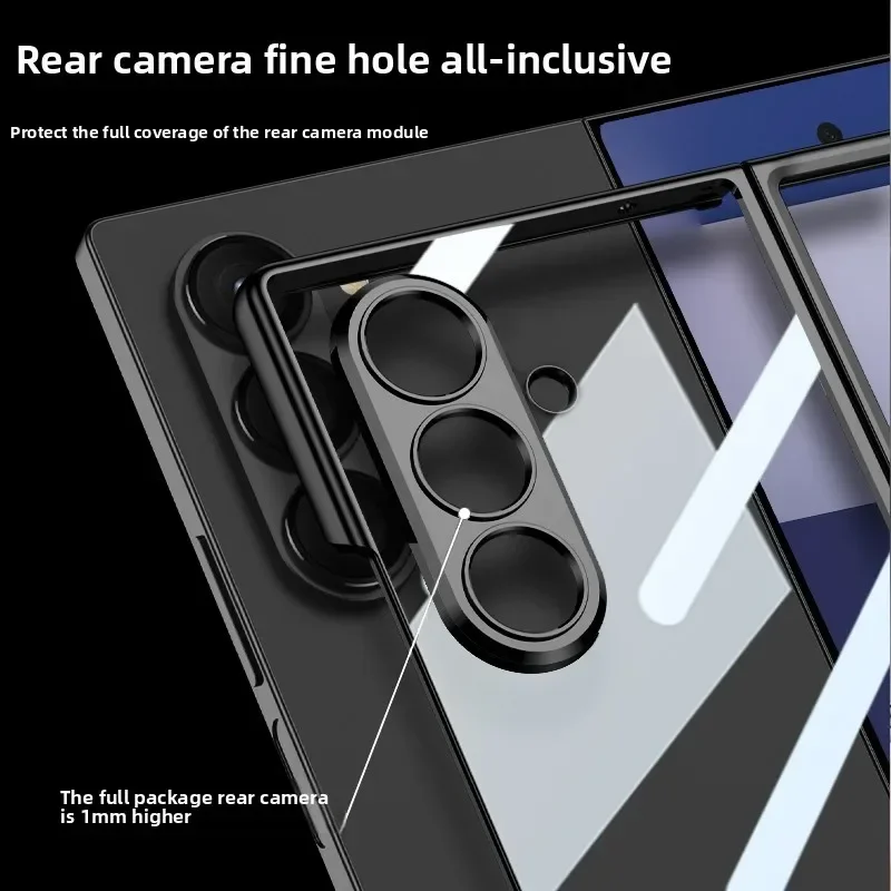 Sleek Transparent Hard PC Electroplated Frame Phone Cover with Screen Protector