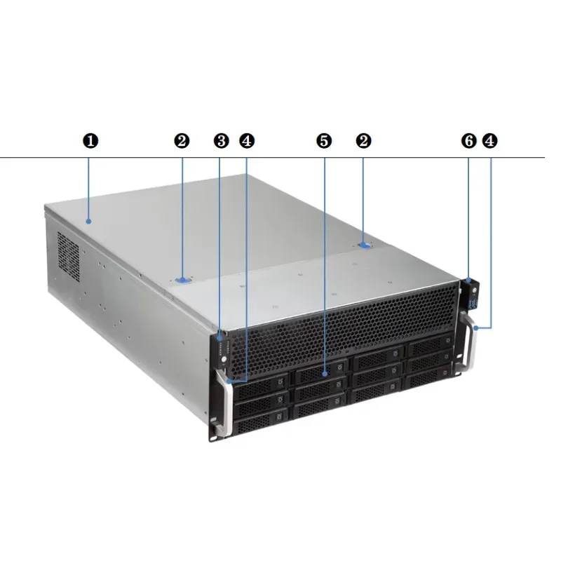 4U-HS7012 산업용 PC 케이스 핫스왑 멀티 하드 디스크 ATX 마더보드 산업용 장비 호스트 랙 서버 케이스