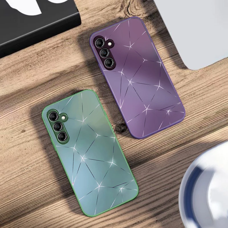 Lingge Dazzling Light Glass Phone Case