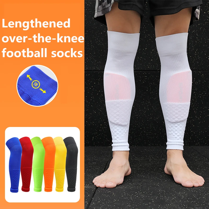Adult Youth Lengthened Over Knee Football Socks Set Professional Protective Sports Pressure Socks Suit for Soccer
