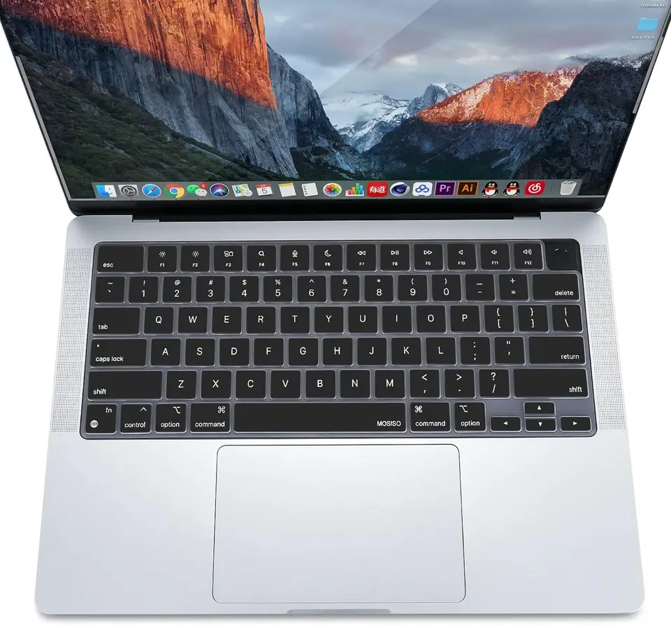Batianda - Cover Per Tastiera In Silicone Per MacBook Pro 14 E 16 Pollici (2021, Modelli A2442/A2485), Versione Spagnola, Colore Grigio Sfumato