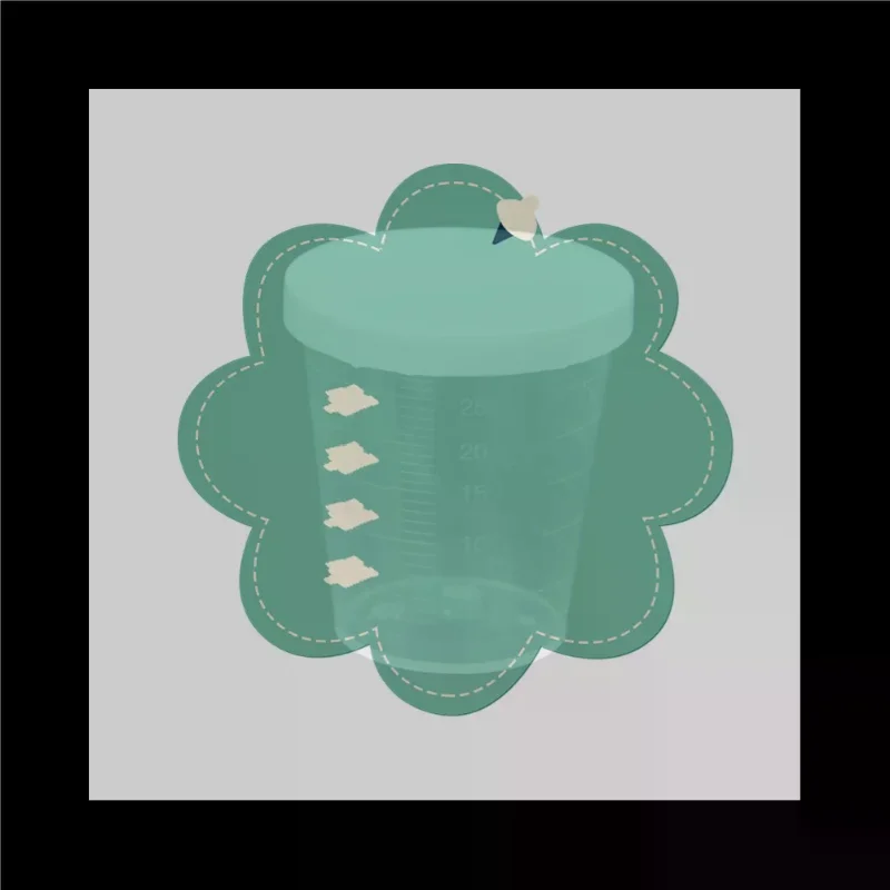 10개 30ml 플라스틱 실험실 테스트 액체 측정 용기 컵(캡 포함)