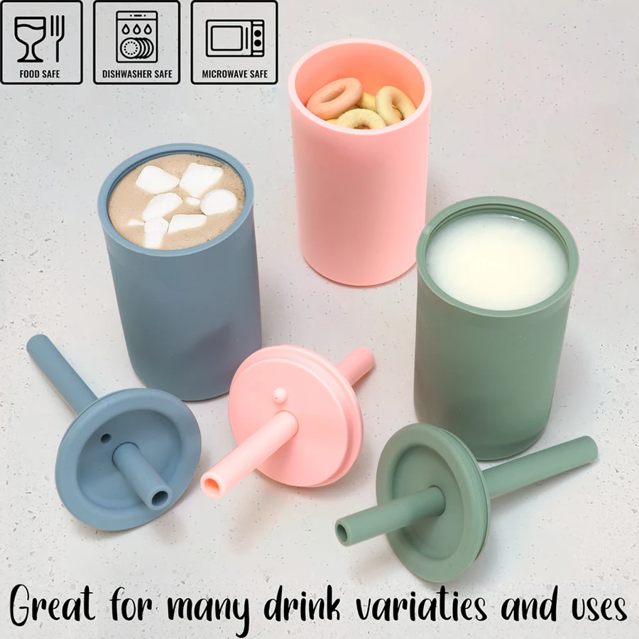 2023 Baby Training Nontoxic Feeding Drinking Straw Cup Organic Detachable Sensory Sippy Tumbler Silicone Cup Baby Stuff 4
