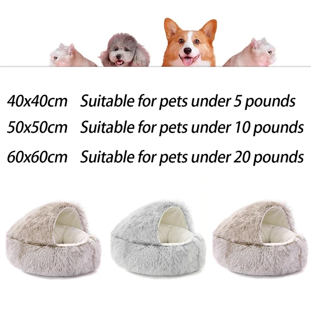 Cat Bed Round Plush Fluffy Hooded Cat Bed Cave, Cozy for Indoor Cats or Small Dog beds, Soothing Pet Beds Doughnut 5