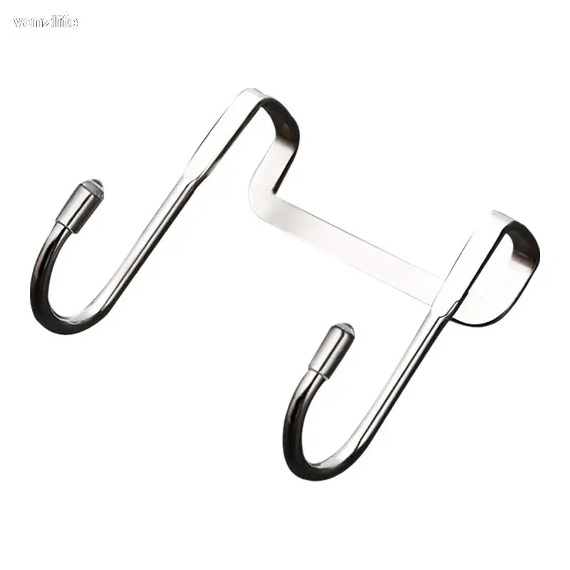Vanzlife Stainless Steel Free punching Cabinet Door back hooks no trace S-type door hanger coat cowel double small hooks