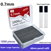 1000pcs Mechanical Pencil Lead 0.5/0.7/0.9mm 2B 60mm Art Drawing Automatic Pencil Replaceable Refills with 2 Tubes Stationery 5