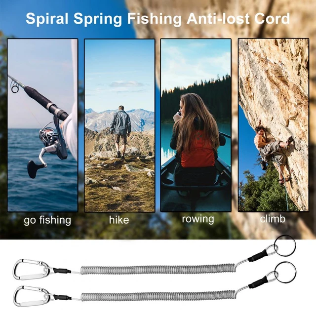 Fishing Lanyards, Retractable Steel Wire Coiled Lanyard Safety Fishing Tool  Ropes Accessories Security Gear Anti Lost Keychain Fishing Lanyard (Black)  : : Sports, Fitness & Outdoors