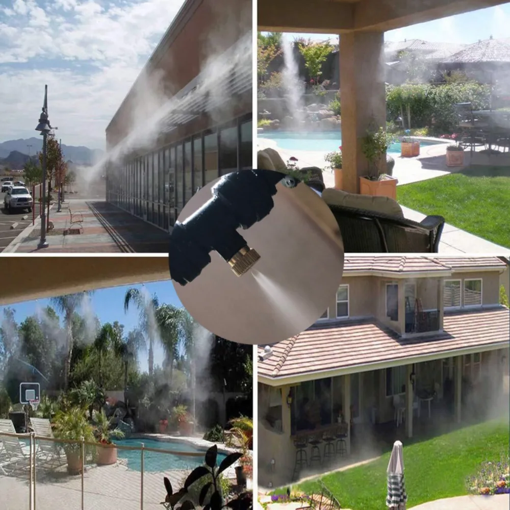 

Cooling Water Fog Sprayer System Adjustable 6/9/12/15/18m Misting Kit Brass Irrigation Nebulizer Sprinkler Outdoor