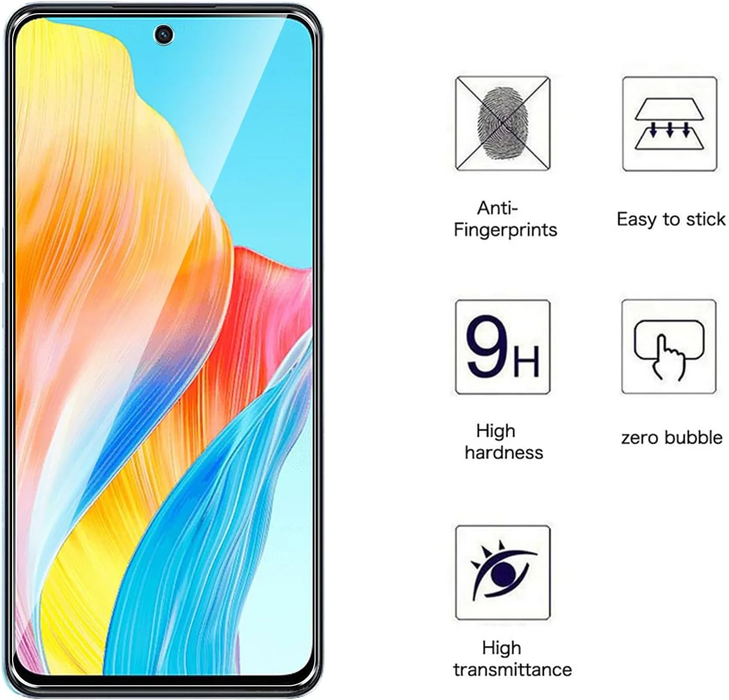Premium Protective Tempered Glass Screen Protector, 2/4 Pack