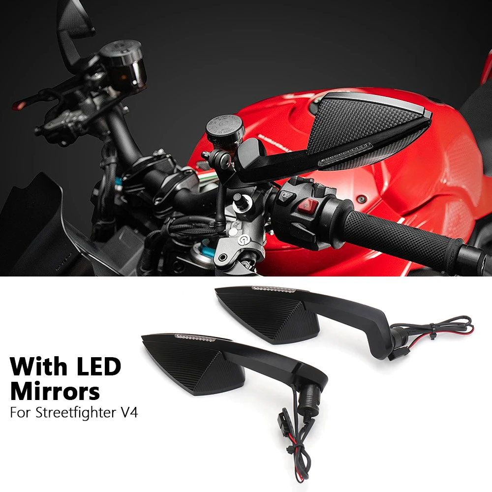 For-Ducati-Streetfighter-V4-STREETFIGHTER-V4-New-Motorcycle-Mirror-LED ...