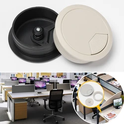 1PC 50/60/80mm Desk Table Plastic Cable Hole Cover PC Computer Desk Round Wire Tidy Grommet Cable Organizer