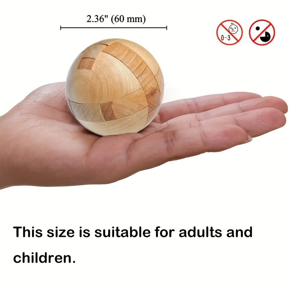 Classic Wooden Puzzle Wooden Kongming Lock Brain Teaser Magic Ball Brain Teaser Toy Intelligence Game puzzle toys