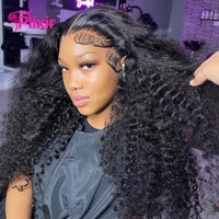 Perruque en cheveux humains Deep Wave 13x6 HD Lace Front, 40 pouces, bouclée, pour femmes noires, perruque frontale brésilienne Water Wave en dentelle transparente 1