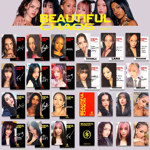 Kpop KATSEYE Album BEAUTIFUL CHAOS Photocards FANSIGN