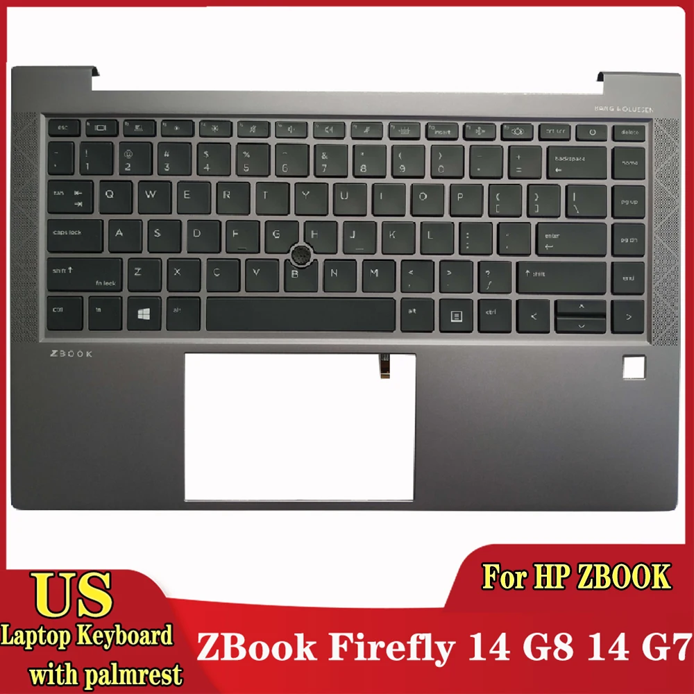 

NEW US laptop keyboard FOR HP ZBook Firefly 14 G8 14 G7 M44366-001 with palmrest upper cover backlight