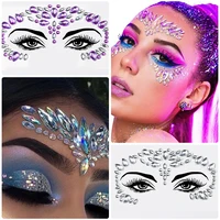 3D Rhinestone Face Tattoo Stickers For Festival Glitter Makeup Jewelry Sticker On Face Crystals Gems Jewels Diamonds Decoration 2