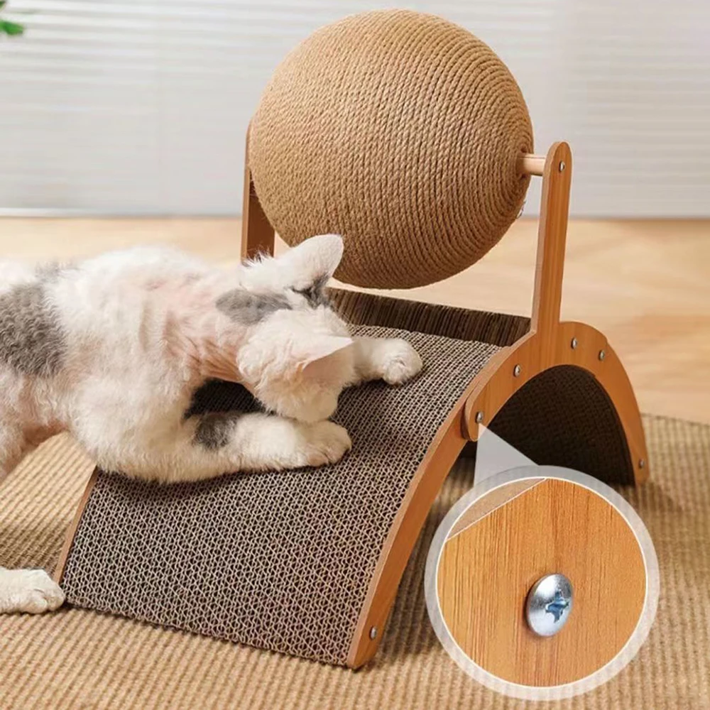 Cat Toy 1PC Cat Scratcher Ball Scratching Toy Cats And Dogs Interactive Solid Wood