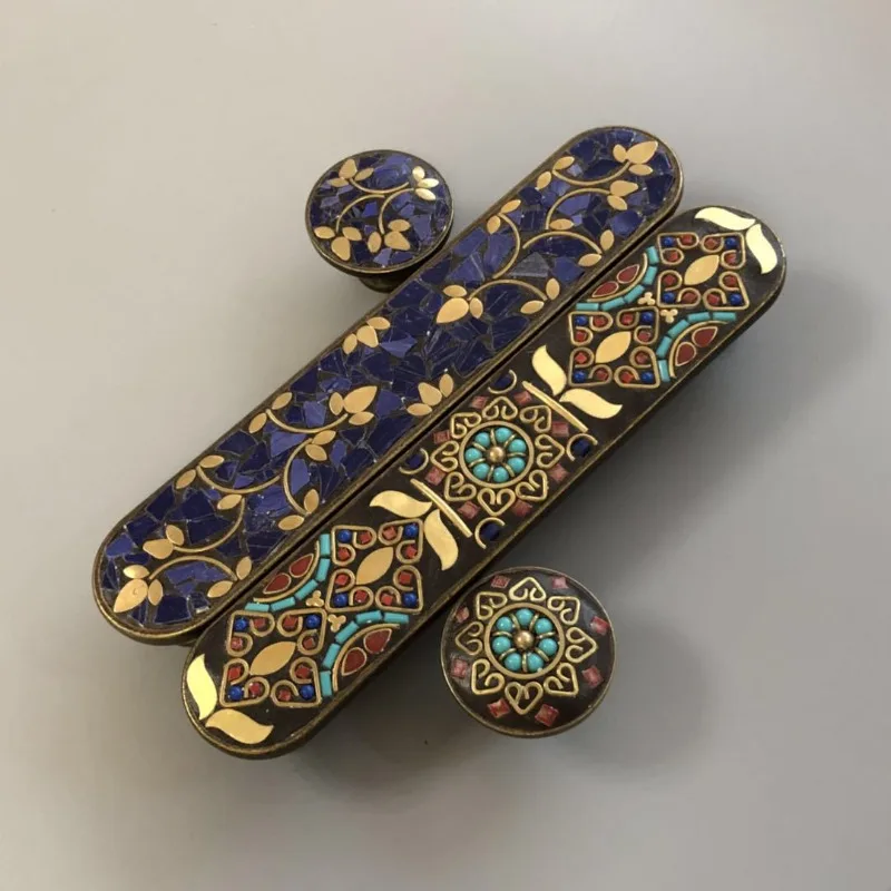 Ethnic Style Alloy Art Handle Drawer Kitchen Dresser Wardrobes