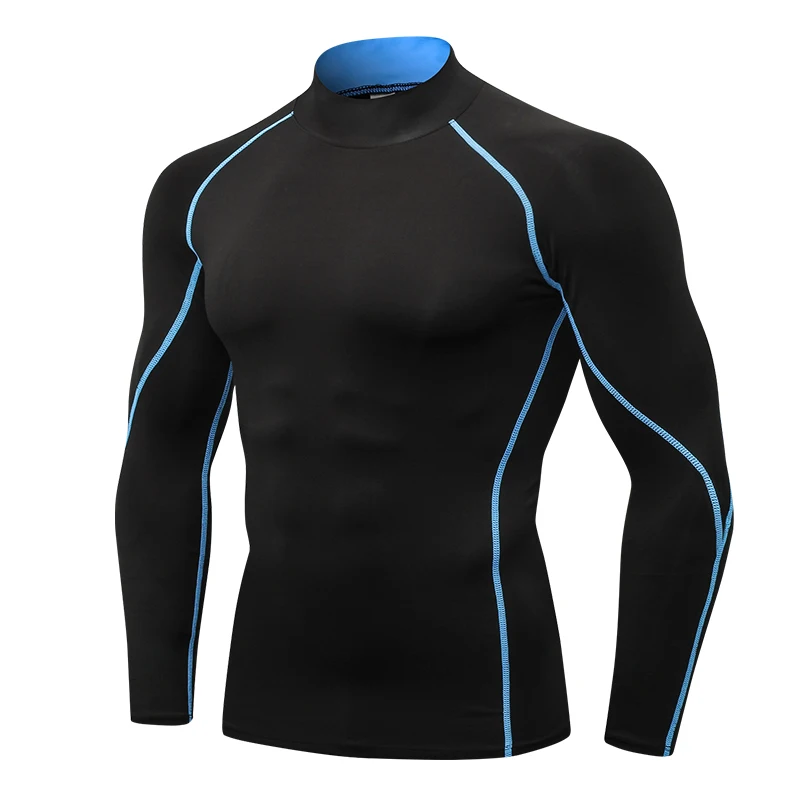 Compression T Shirt Men High neck Long Sleeve Sports