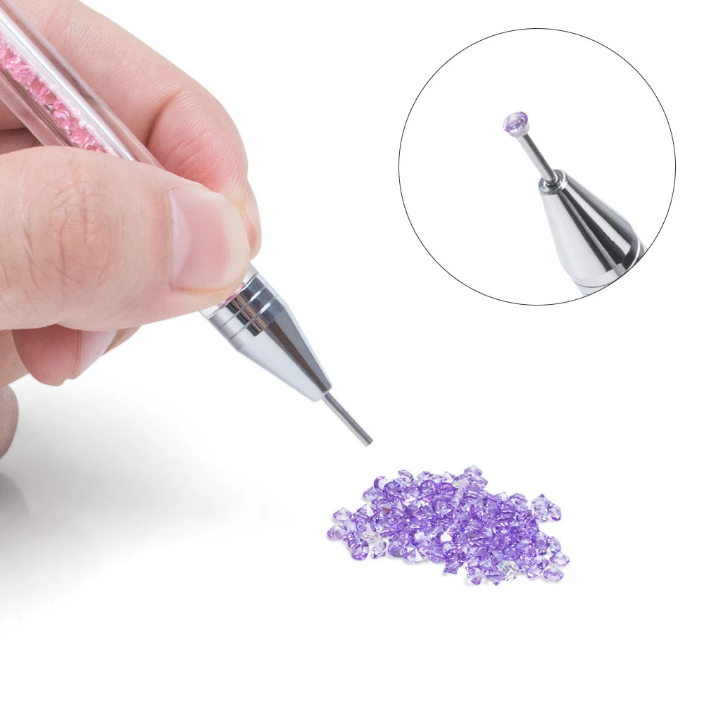 1PC Rhinestone Wax Pencil Double Head Crystal Picking Pen Crystal Handle Stone Picker Nail Art Pencil Acrylic DIY Dotting Tools 4