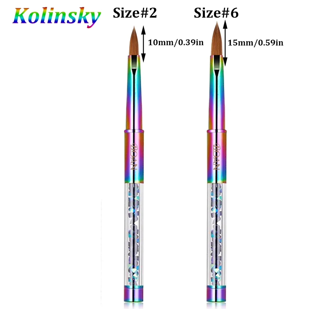 Lootaan Kolinsky Acrylic Nail Brush For Acrylic Application Nail Art Pen for Professional DIY Home Salon Manicure Extension Tool 2