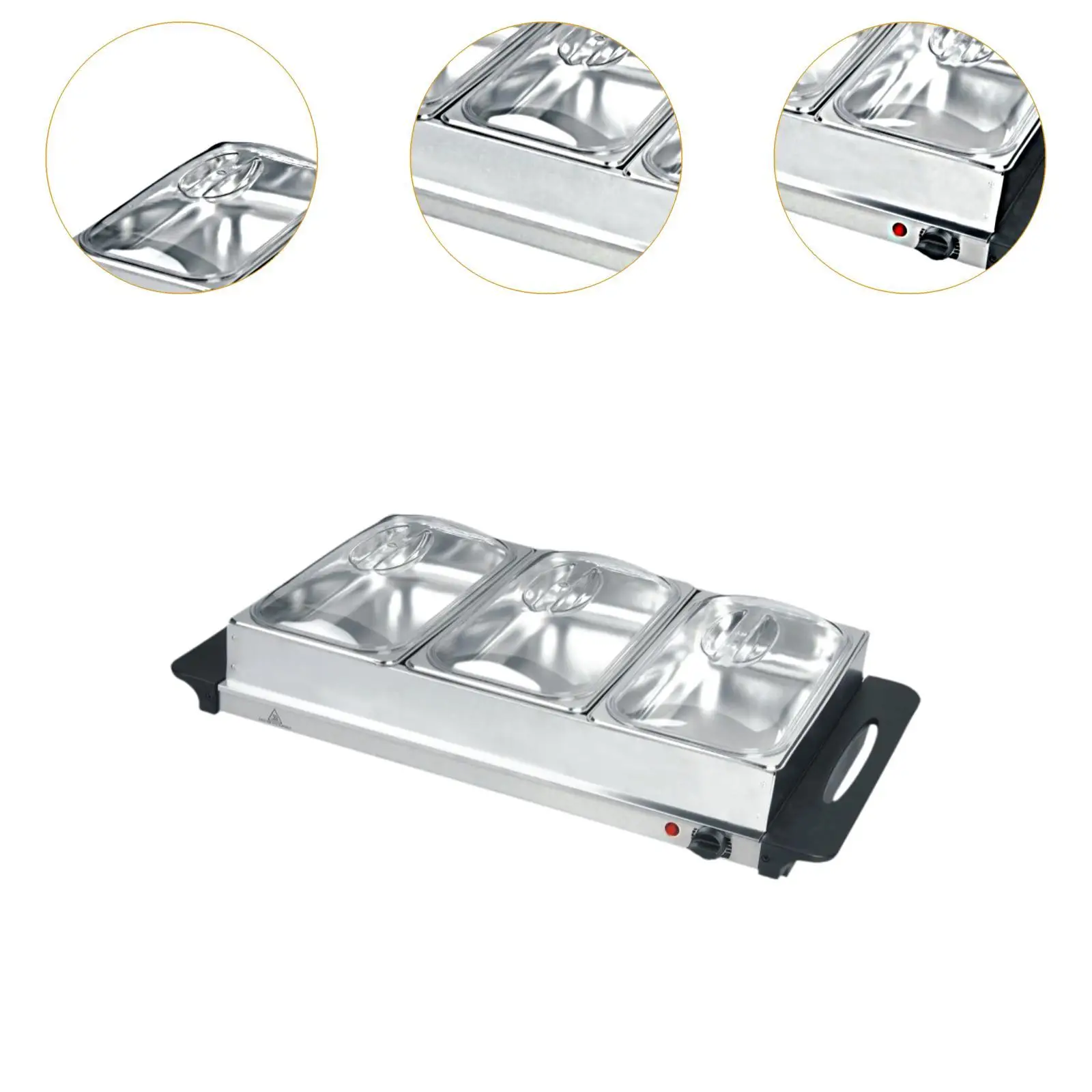 Electric et Server Tray Adjustable Temperature Stainless Steel Insulated Tray for Weddings Dinners Parties Kitchen Holidays
