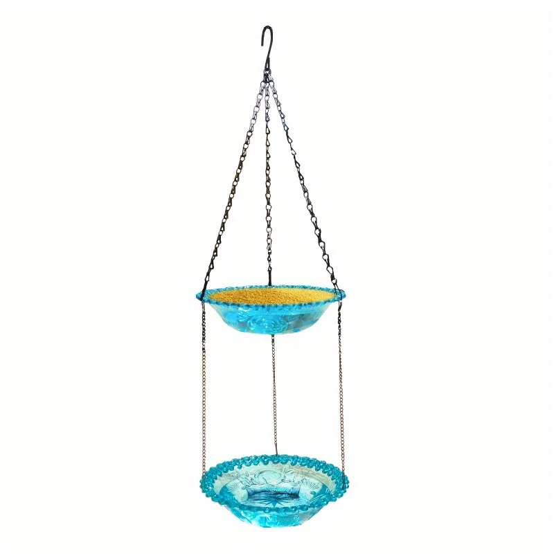 Premium Double-Layer Hanging Wild Bird Feeder with Bird Bath for Garden and Patio - Hummingbird Feeder, Bird Feeder Outdoor